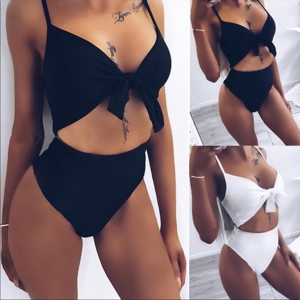 💌swim suit mokini wrap knot one piece